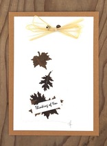 Thinking of You Brown Leaves Greeting Card - £6.00 GBP