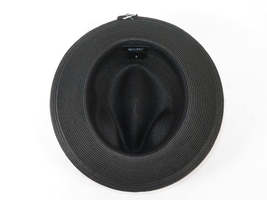 Men's Milani Straw Braided Fedora Hat Soft Crushable FDS-002 Solid Black image 5