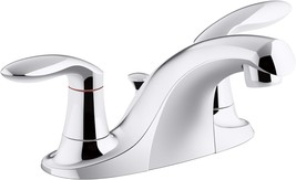 Bathroom Sink Faucet With Two Handles, Centerset, Plastic Pop-Up Drain, And Lift - £113.15 GBP