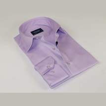Men 100% Sateen Cotton Shirt Manschett Quesste Turkey Slim Fit 4010-06 Lilac image 6