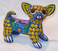 Handpainted Clay Chihuahua Dog Figurine Mexican Folk Art Decor Guerrero C17 - £13.45 GBP