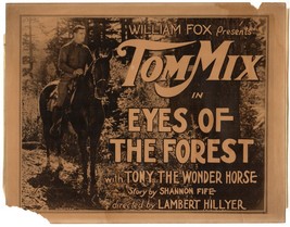 Eyes Of The Forest (1923) Forest Ranger Tom Mix And Tony Silent Film Western - £59.73 GBP