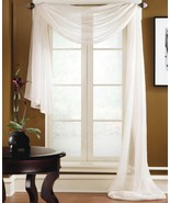 Miller Curtains Preston Sheer Scarf Valance Size 48 X 216 Inch Color White - £43.12 GBP