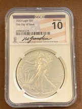 2023- American Silver Eagle- NGCX MS10- FDOI- Michael Gaudioso Signature - £177.05 GBP