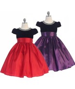 Posh Holiday Flower Girl Pageant Dress, Red or Purple, Crayon Kids USA 332 - £45.69 GBP