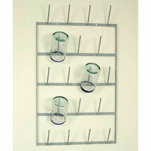 Wine Bottle Dryer Wall Rack in distressed Metal - 18 hooks - $62.00