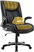 Colamy 400 Lb. Big And Tall Office Chair - Flip-Up Arms Wide Thick Seat ... - £140.38 GBP