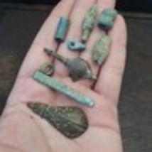 RARE Lot 9 Antique Bronze Near Eastern Beads pendants Artifacts from Afg... - $2,079.73 MXN
