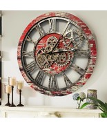 Wall clock 24 inches with real moving gears Red Lava - $229.00