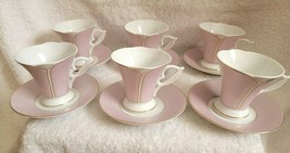Classic Coffee &amp; Tea CC&amp;T Set of Six Demitasse Cups &amp; Saucers Porcelain - £27.54 GBP