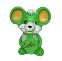 6&quot; VINTAGE RELIANCE PRODUCTS GREEN RUBBER MOUSE LOVE SQUEAKER SQUEAK TOY... - $27.55