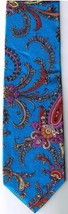 Colours By Alexander Julian Neck Tie Turquiose Blue Paisley 100% Silk - $9.89 CAD