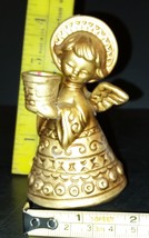 Vintage Napcoware Gold Toned Angel X-7444 Candle Holder - £3.97 GBP