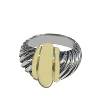 David Yurman Women&#39;s 14k Yellow Gold Sterling Silver Ring - £579.53 GBP