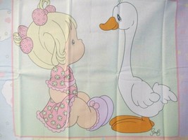 FABRIC Precious Moments Quilt Panel Boy &amp; Girl w/Goose &amp; Chick; Pastels $10.95 - £8.57 GBP