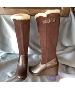 UGG Stout Waterproof Suede & Leather Wedge Boot MISCHA S/N 1013887 Women Size 8  - $149.00