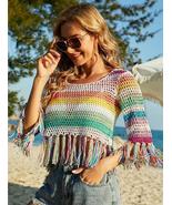 Women&#39;s Stitched Hollow Out Layered Beach Bikini Cover-up | Gulf Coast B... - £25.16 GBP+