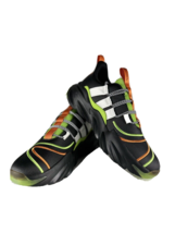 Mazino Men&#39;s Fashion Chunky Sneakers Black Lime Green Orange Stellate - $49.99