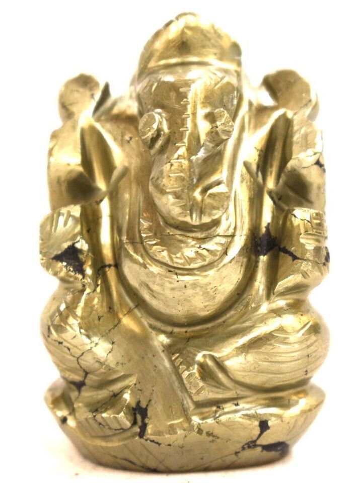 Lord Ganesha In Natural Pyrite - 185 gms - $93.28