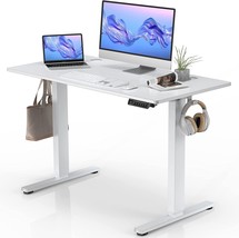 Standing Desk, 55 X 24 In Electric Height Adjustable Computer Desk Home, White - £180.22 GBP