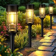 Solar Pathway Lights Outdoor 4 Pack Waterproof Walkway Yard Driveway Lig... - $19.79+