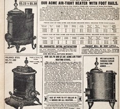 1900 Water Heater Radiators Advertisement Victorian Sears Roebuck 5.25 x... - $372.61 MXN