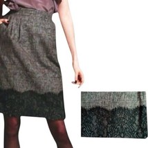 $188 Classiques Entier Skirt 2 Small Black Scalloped Eyelash Lace Career A Lined - £47.07 GBP