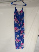 New! Express Blue Floral Slip Dress Midi Evening Cocktail Strappy Sleeve S/P - £19.94 GBP