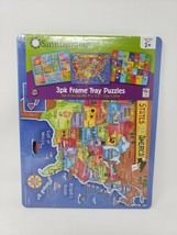 Playskool 3 Pack 6 Pc Puzzles - New - Map, ABC&#39;s &amp; 123&#39;s - £12.50 GBP