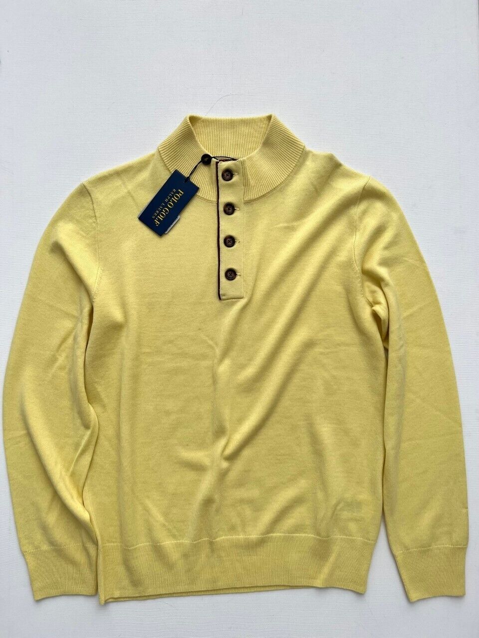 Polo Ralph Lauren Golf Mock Neck Pullover Sweater Yellow ( S ) - £193.92 GBP