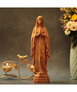 Our Lady of Lourdes Catholic Icons Wooden Virgin Mary Statue Home Decor ... - £39.76 GBP