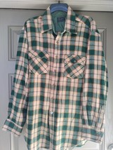 Vintage 80&#39;s Men&#39;s Flannel Wool Shirt 100% Acrylic Sz Xlt Jc Penny&#39;s Men&#39;s Shop - £20.56 GBP