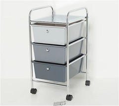 Tidy &amp; Co. 3-Drawer Storage Cart on Wheels Shelf 12-5/8&quot; x 15-3/4&quot; x 25-3/4&quot; - £37.40 GBP