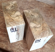 Two (2) Spalted Beech Bowl Blank Lathe Turning Lumber Wood 6&quot; X 6&quot; X 3&quot; B1 - £28.68 GBP