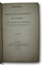 1815 First Edition History Of Secret Societies Of The Army *Napoleon*Illuminati - £316.19 GBP