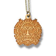 Necklace - Aztec Tribal - Snake and Cable Link chains - Birch wood (Bron... - $29.57 CAD