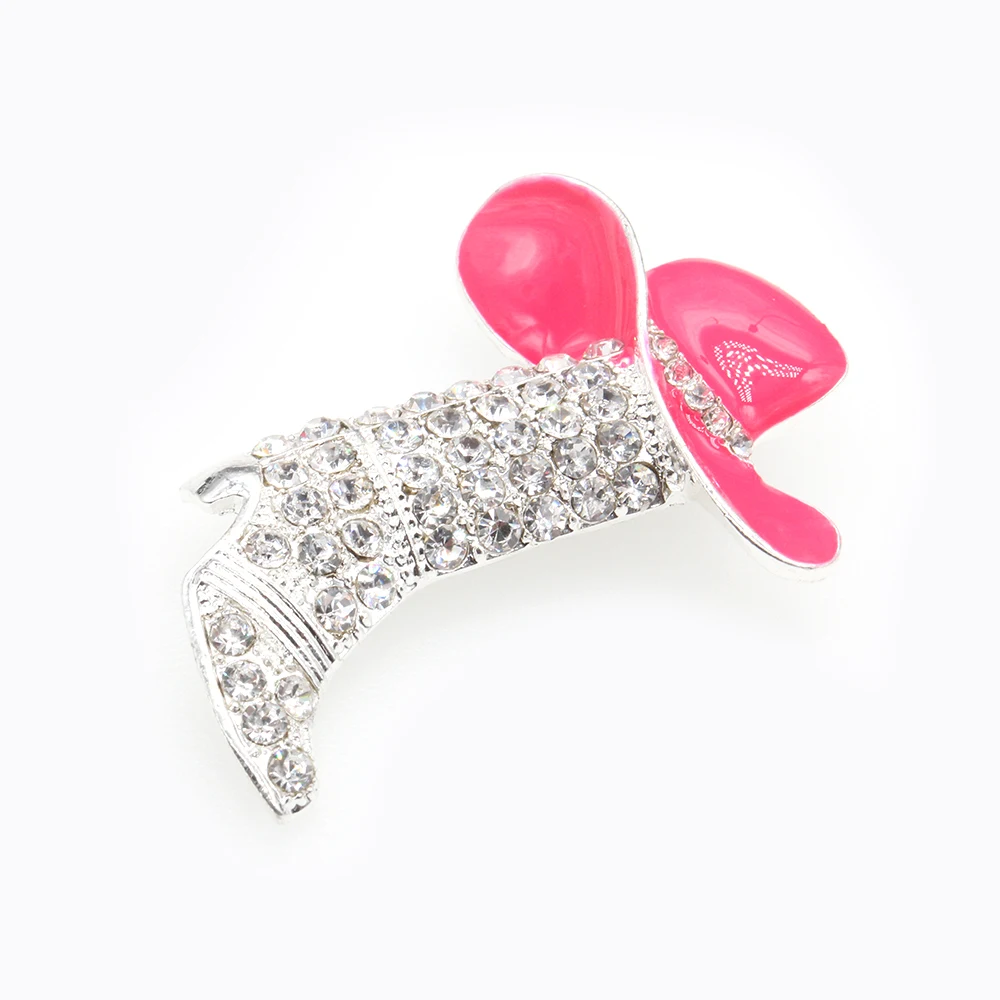 50pcs/ 50mm In stock Clear Rhestone Pink Enamel Trendy Shoe Jewelry Wedding Pins - £284.69 GBP