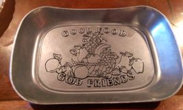 Wilton Armetale Good Food Good Friends Large Bread Serving Tray 10.5&quot; x ... - £7.86 GBP