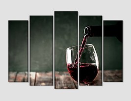 Red Wine Glass Canvas Print Wine Wall Art Red Wine Canvas Art Wine Decor Wine Lo - £39.28 GBP