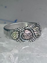 Black Hills Gold leaves ring wedding band size 10.75 sterling silver wom... - $146.52