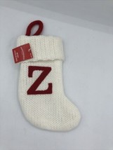 NWT! White Holiday Monogrammed Cable Knit Christmas Stocking Initial LET... - $11.88