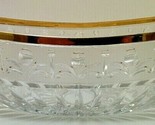 Vintage Cut Crystal Fruit bowl With Gold Trim Oblong Glass - $14.95
