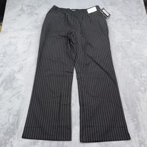 Dickies Pants Womens LG Black Pinstriped Scrubs Medical Uniform Wide Leg Bottom* - $24.63