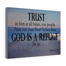  Psalm 62:8 God is Refuge for Us Bible Verse Canvas Christian Wa - £67.16 GBP+
