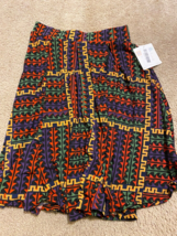 NWT LuLaRoe Madison geometric primary size xsmall xs pocket knee length skirt - £21.70 GBP