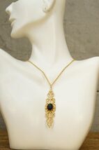 Vintage AVON Costume Jewelry Victorian Collection Black Coal Pendant Nec... - $27.64 CAD