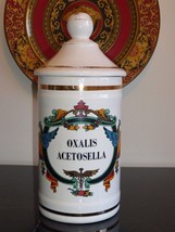 Vintage Robin&#39;s Inc Lidded Oxalis Acetosella Apothecary Pharmacy Jar - $54.45
