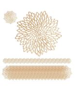 Defined Deco Silver Vinyl Placemats &amp; Coasters Set of 18 15&quot; Round - $415.99 MXN