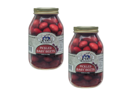 Amish Wedding Foods Pickled Baby Beets, 2-Pack 32 oz. Quart Jars - £32.33 GBP