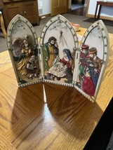 Resin Table Top Folding Picture Nativity, beautiful art Rare Decoration - £38.62 GBP